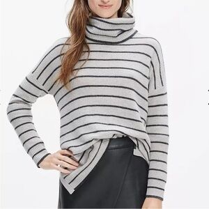 Madewell Stripped High Neck Sweater